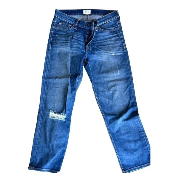 Ariat‎ Real Denim Women's Blue Straight Leg Belt Looped Distressed Jean Size 28s - Picture 1 of 10